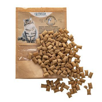 Ласощі для котів Kussa - Печиво з лососем хрустке, 50 г 2976850342158 фото
